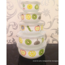 5 pc fruit bowl set & custom enamel coating ice bowl